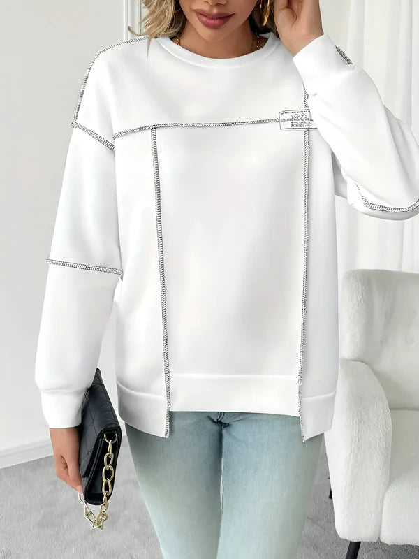 Ottilie - asymmetrisch geribd sweatshirt met capuchon voor dames