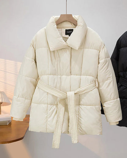 Casual - gewatteerd jasje met revers in een eenvoudige kleur