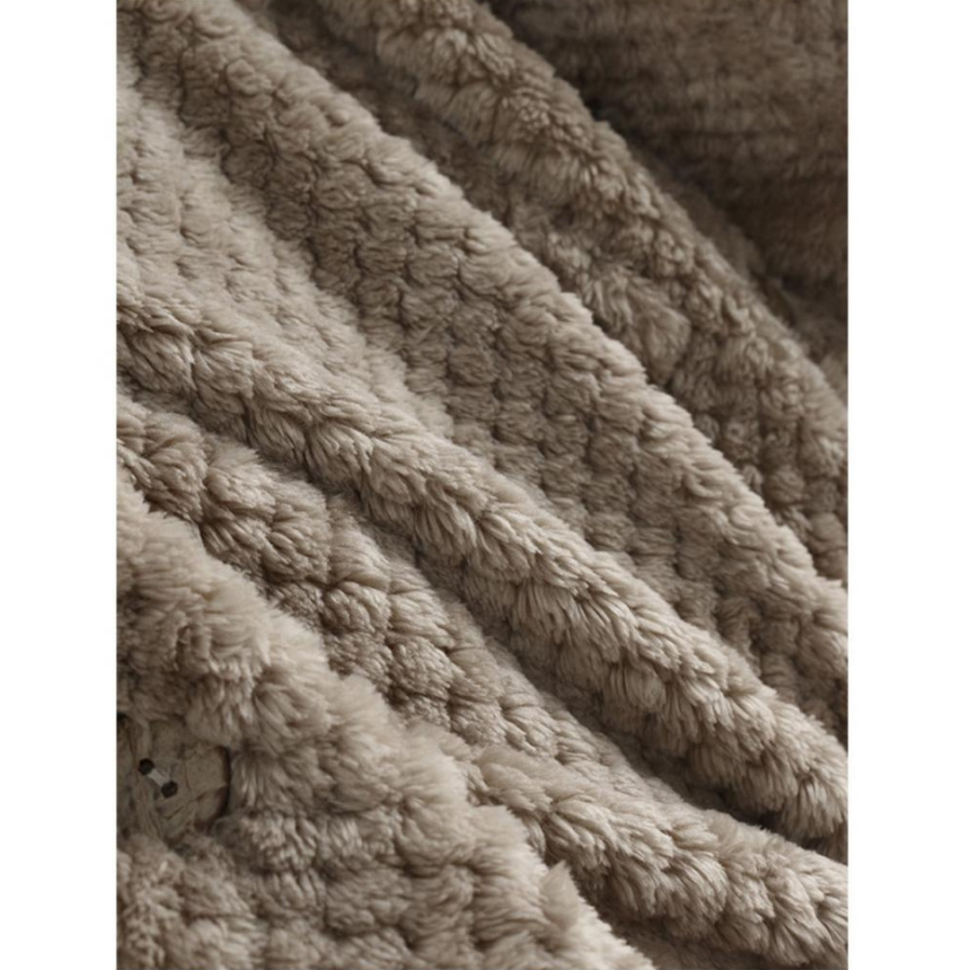 Damesfleece met capuchon en een zachte geweven structuur