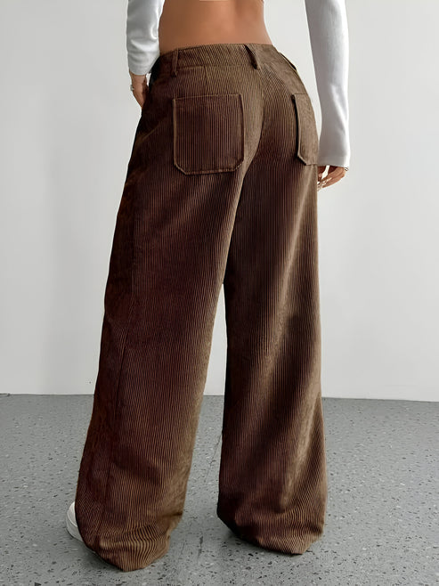 Sibille | casual broek van corduroy met wijde pijpen