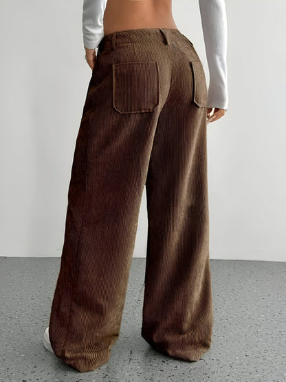 Sibille | casual broek van corduroy met wijde pijpen