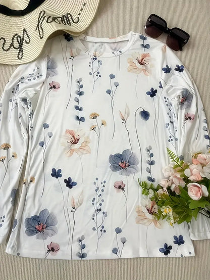 Hester - t-shirt met lange mouwen en bloemenprint