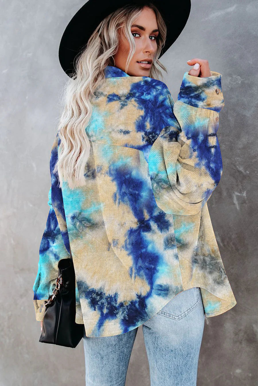 Stijlvol tie-dye corduroy overhemd voor dames