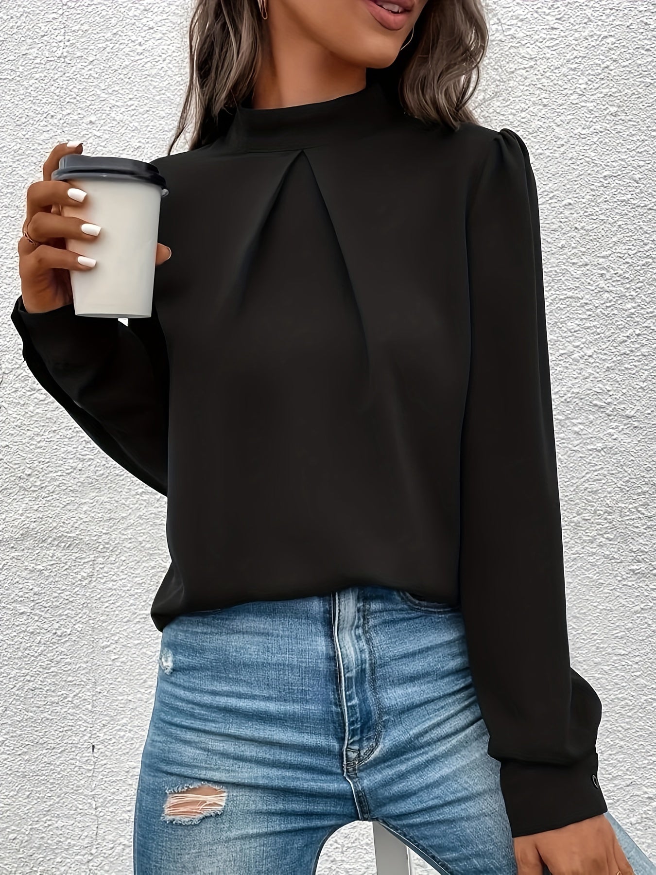 Zwarte elegante blouse - Marlene