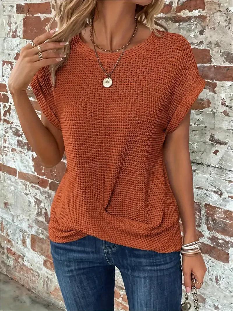 Aurelia – casual top met korte mouwen en ronde hals