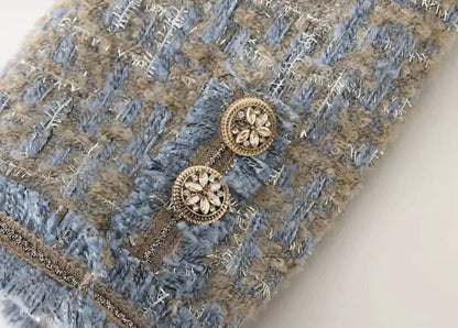 Tweed jasjes met franjes, knopen en praktische zakken voor dames