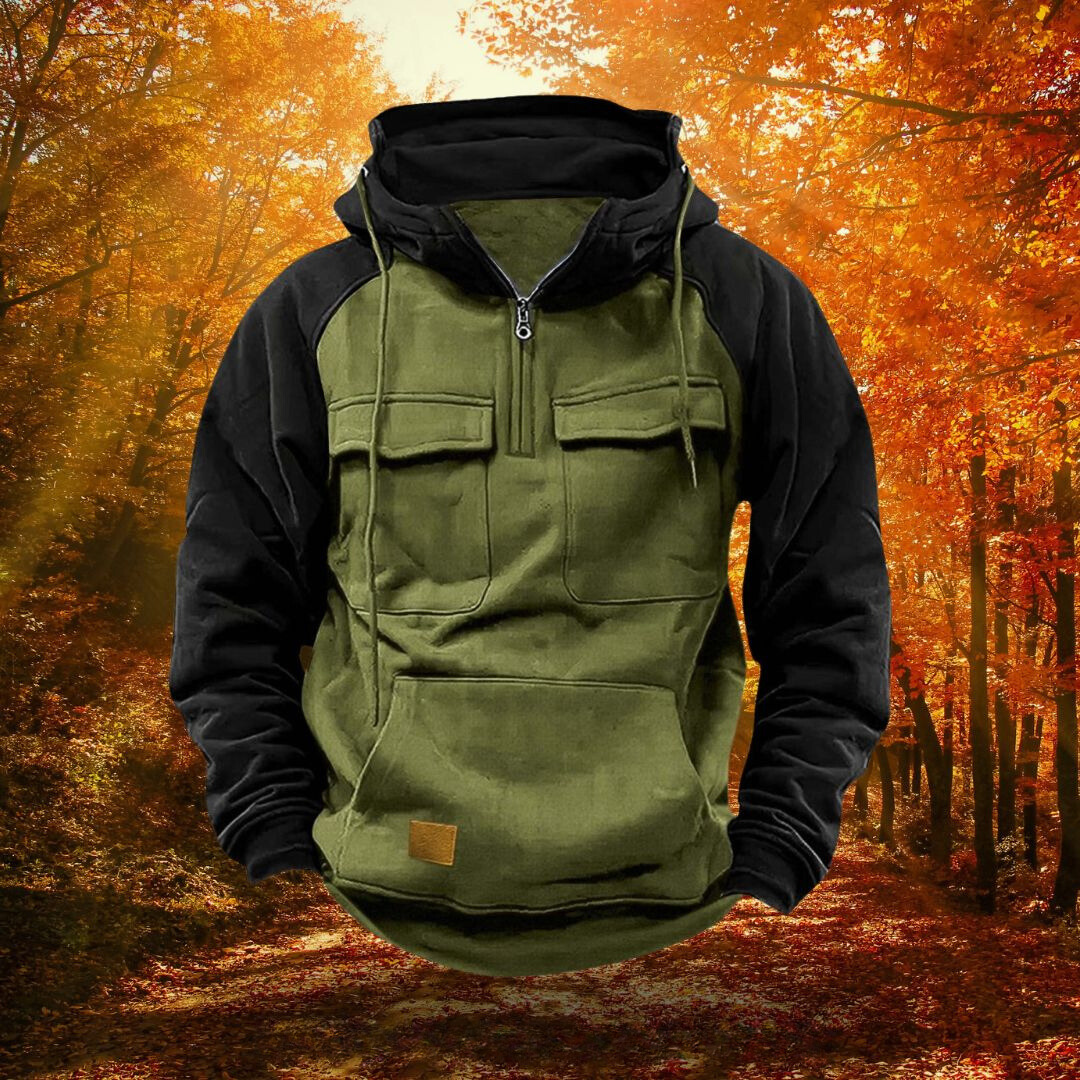 Duurzame avontuurlijke herenhoodie