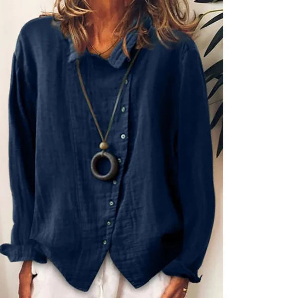 Rinamae - casual lang shirt gemaakt van katoenlinnen