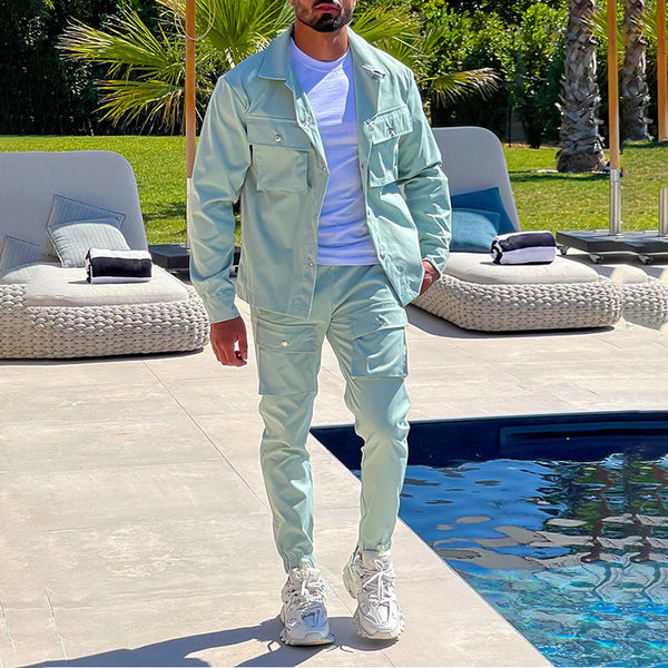 Adrian - cargo-outfit voor heren (shirt en broek)