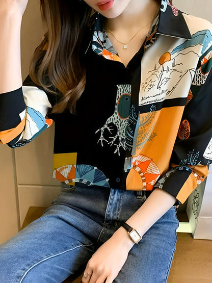 Jaslyn | vintage-geïnspireerde blouse met print