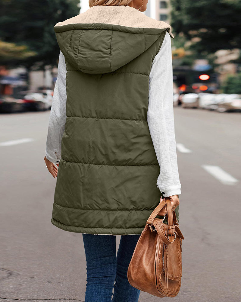 Omkeerbaar thermisch vest met capuchon
