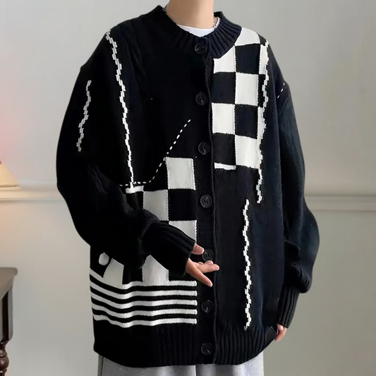 Keion - gestreept gebreid vest voor heren