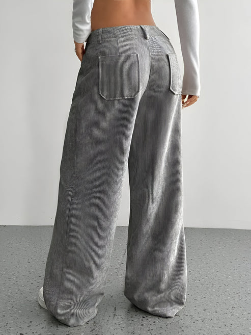Sibille | casual broek van corduroy met wijde pijpen