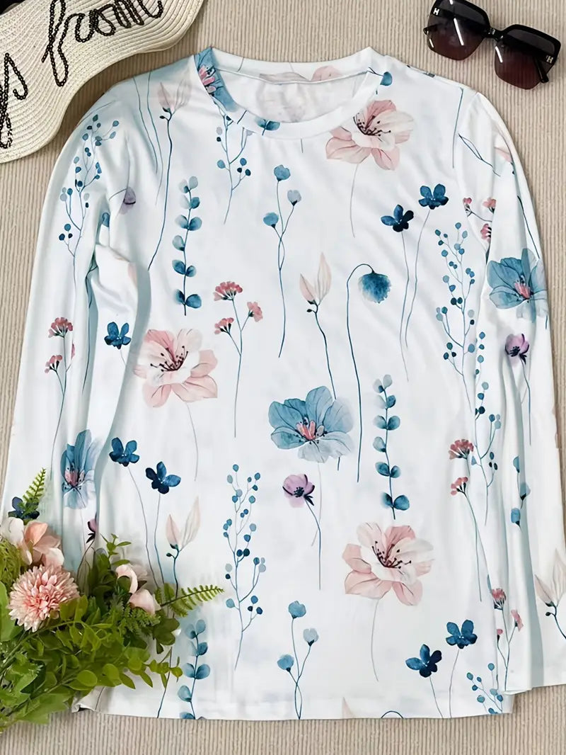 Hester - t-shirt met lange mouwen en bloemenprint