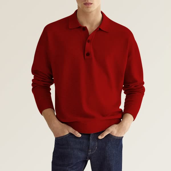 Garen - casual herenpoloshirt met lange mouwen