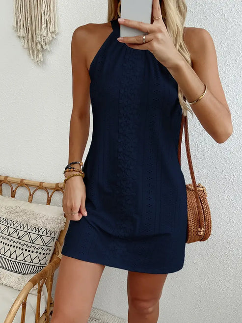 Alyssa | stijlvolle zwarte halterjurk