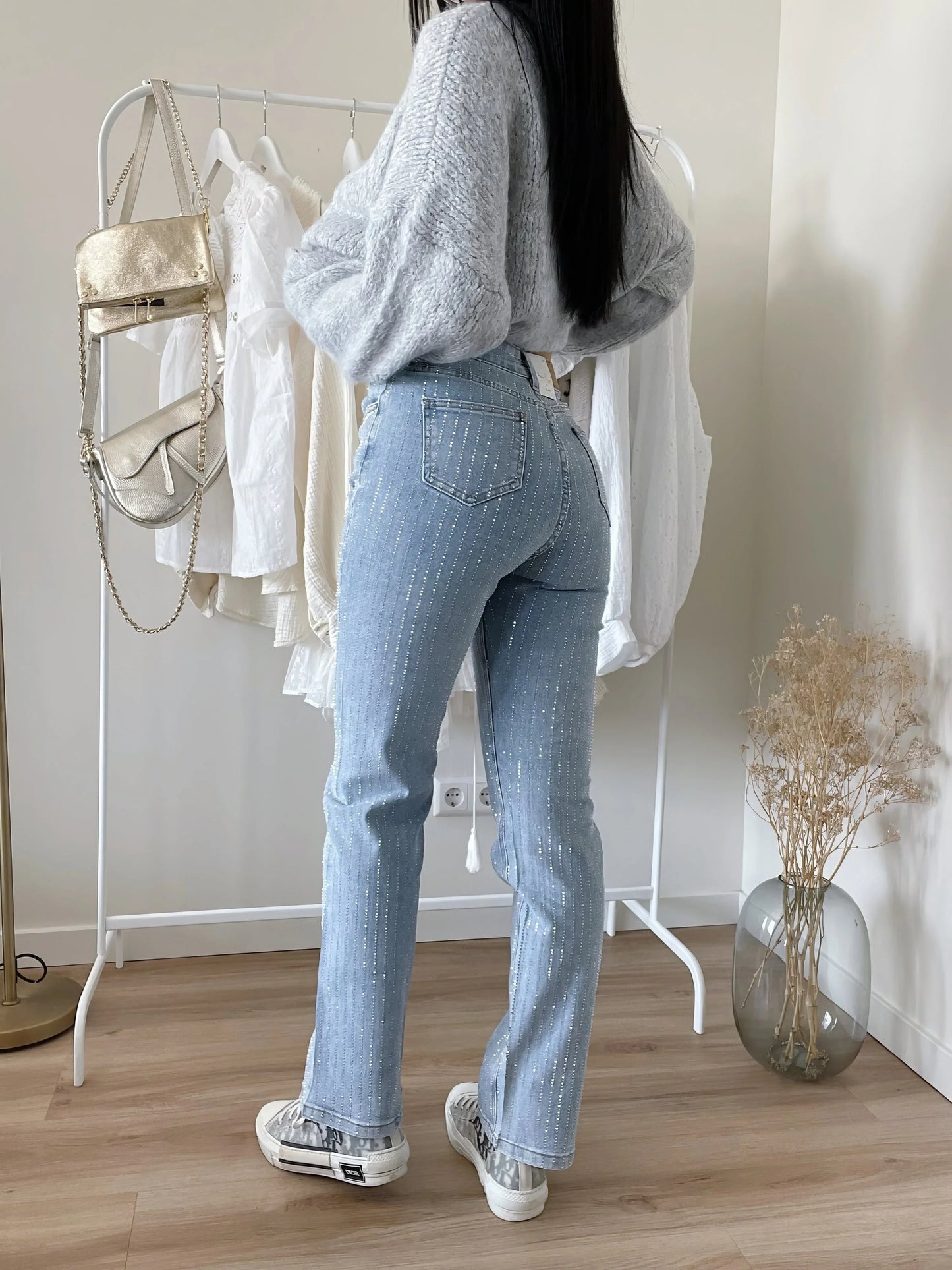 Twyla - glitterjeans met hoge taille