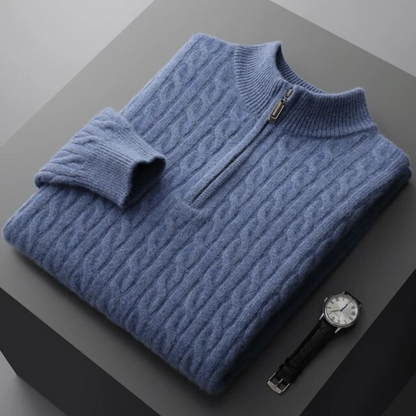Robert - premium soft fabric herentrui met halve rits
