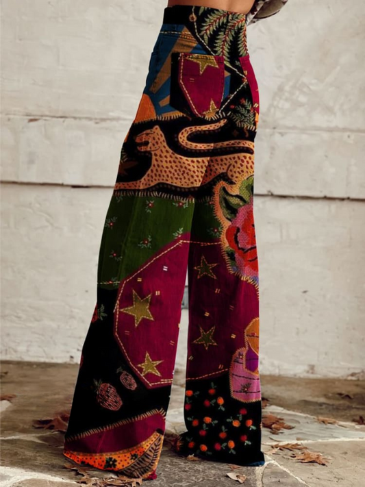 Mila - brede boho vintage broek