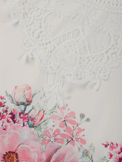 Gretchen | t-shirt met bloemenpatroon en kanten details