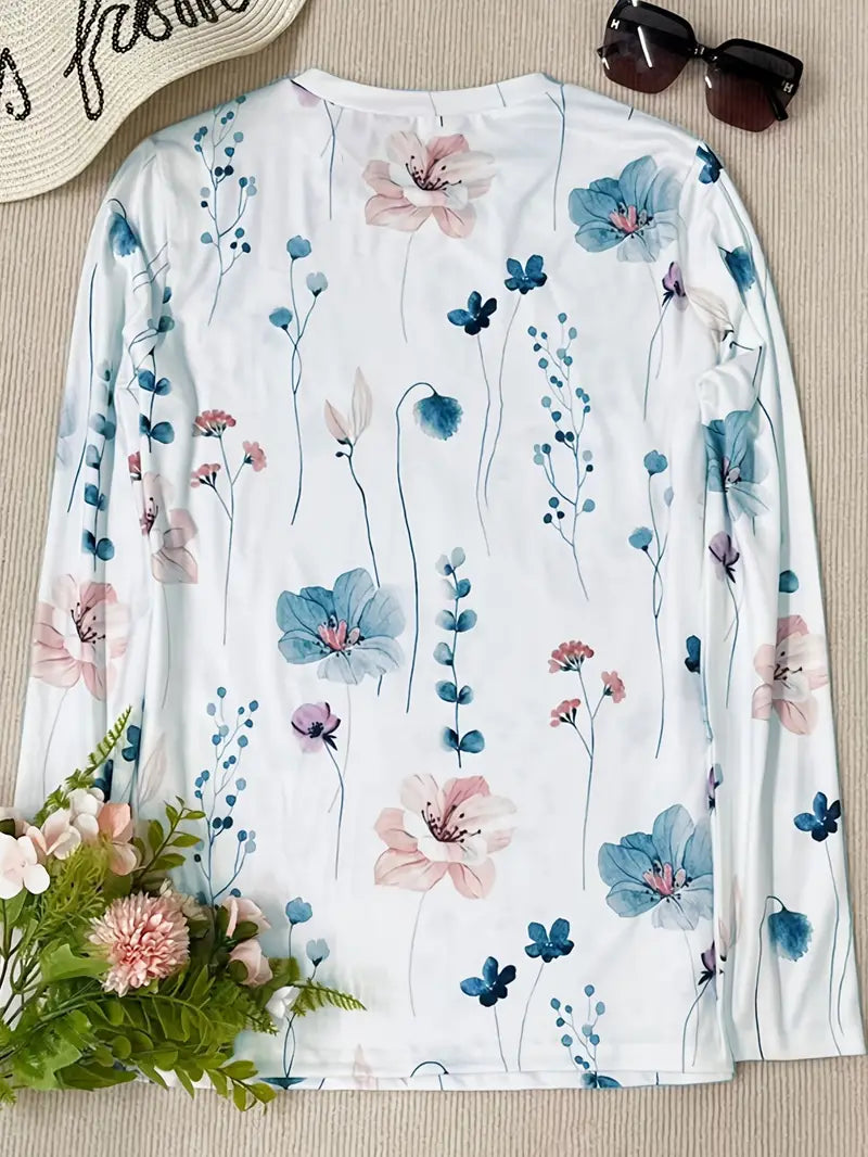 Hester - t-shirt met lange mouwen en bloemenprint