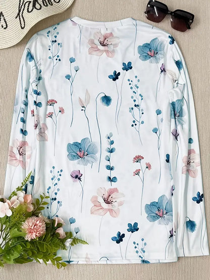 Hester - t-shirt met lange mouwen en bloemenprint