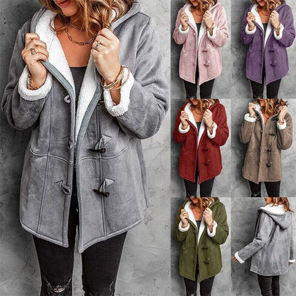 Melanie - warme & knusse fleece damesjas met capuchon