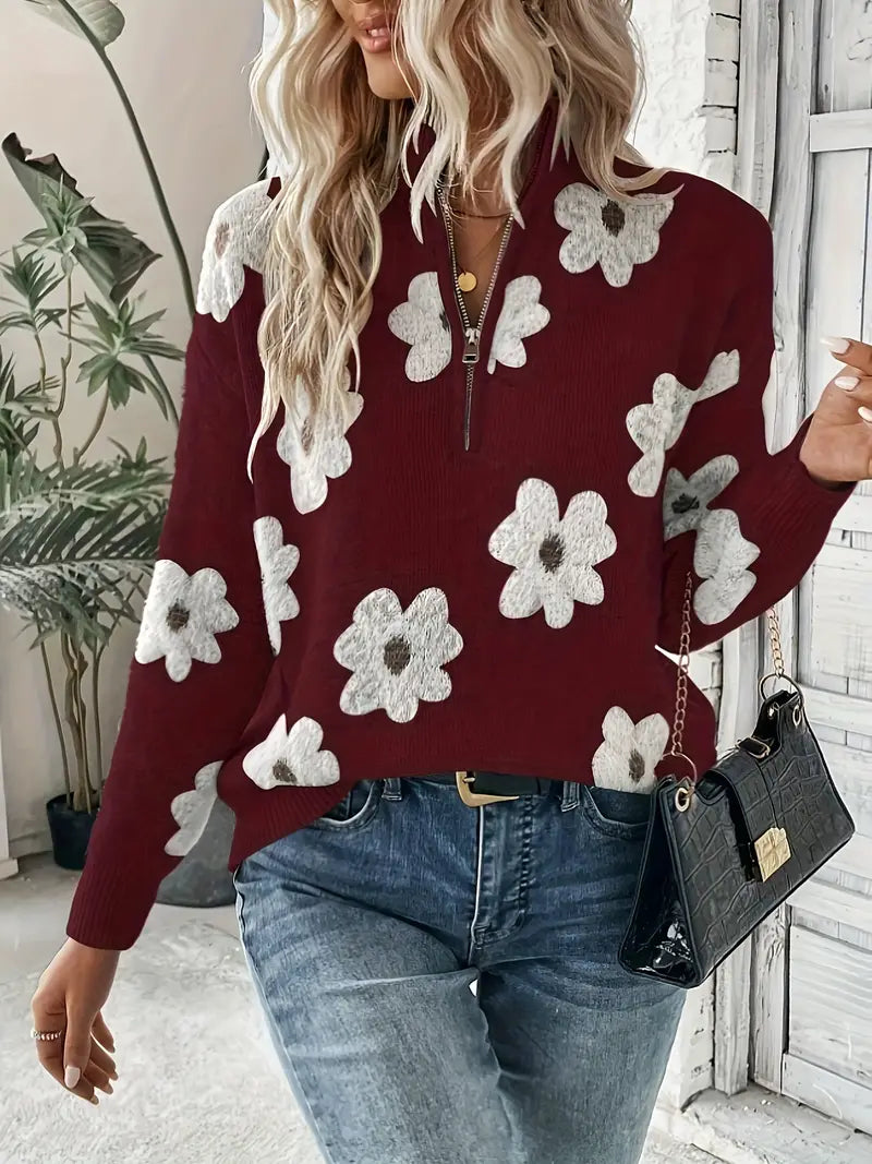 Fiorella - casual trui met rits voor dames