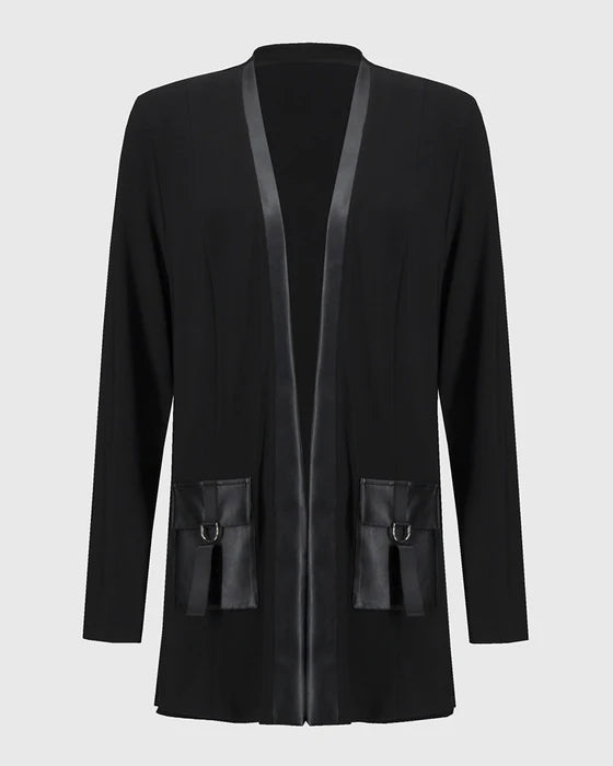 Modieuze - jas in effen patchworktas