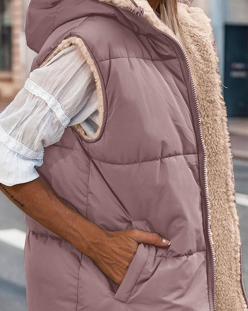 Omkeerbaar thermisch vest met capuchon