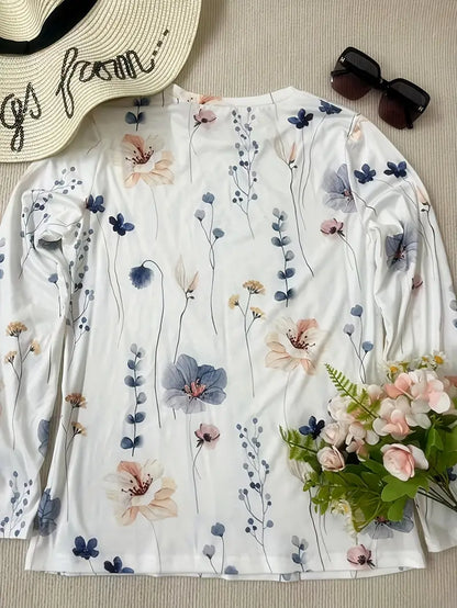 Hester - t-shirt met lange mouwen en bloemenprint