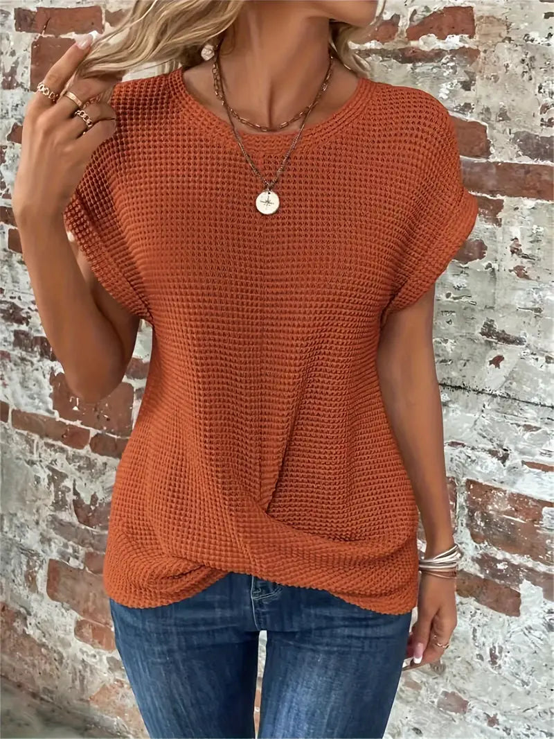 Aurelia – casual top met korte mouwen en ronde hals