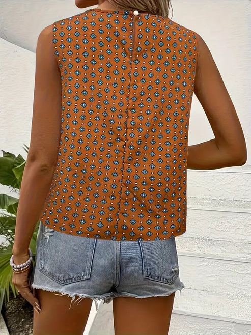 Magdalena | tanktop met ronde hals en print