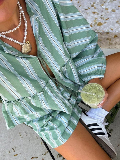 Elegante gestreepte zomerset