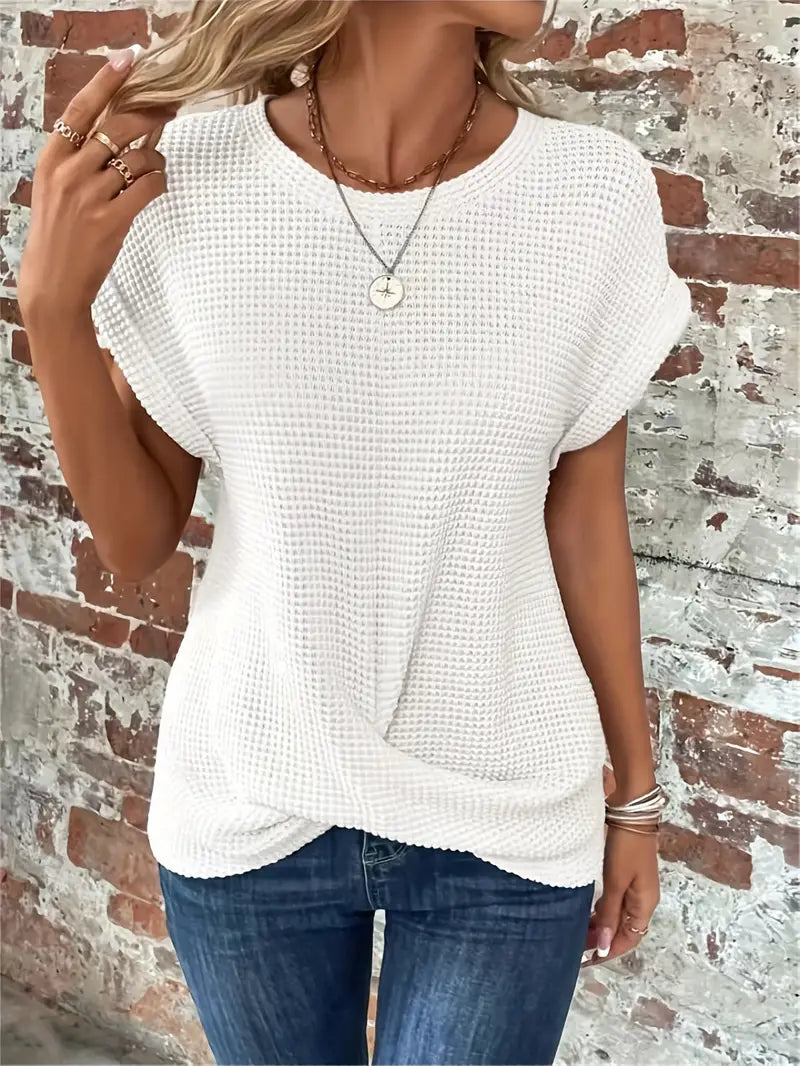 Aurelia – casual top met korte mouwen en ronde hals
