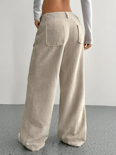 Sibille | casual broek van corduroy met wijde pijpen