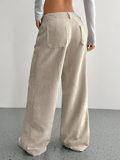Sibille | casual broek van corduroy met wijde pijpen