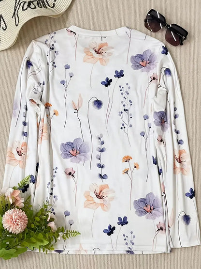 Hester - t-shirt met lange mouwen en bloemenprint