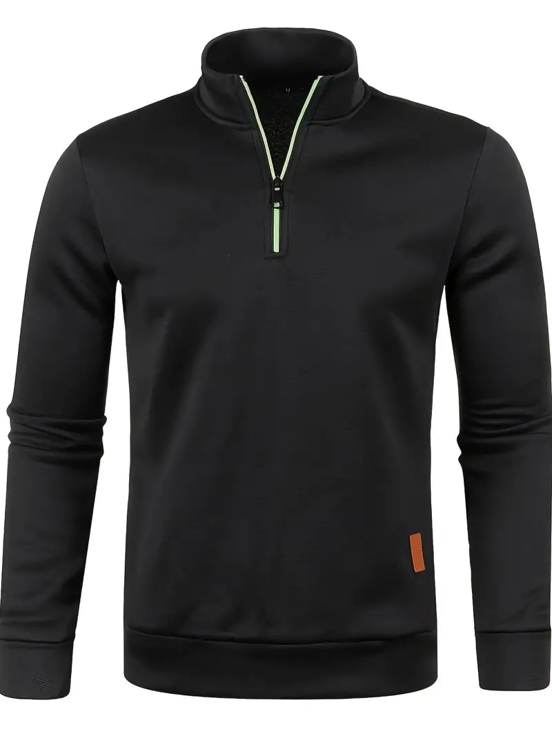 Zak - stijlvolle fleece herentrui met halve rits
