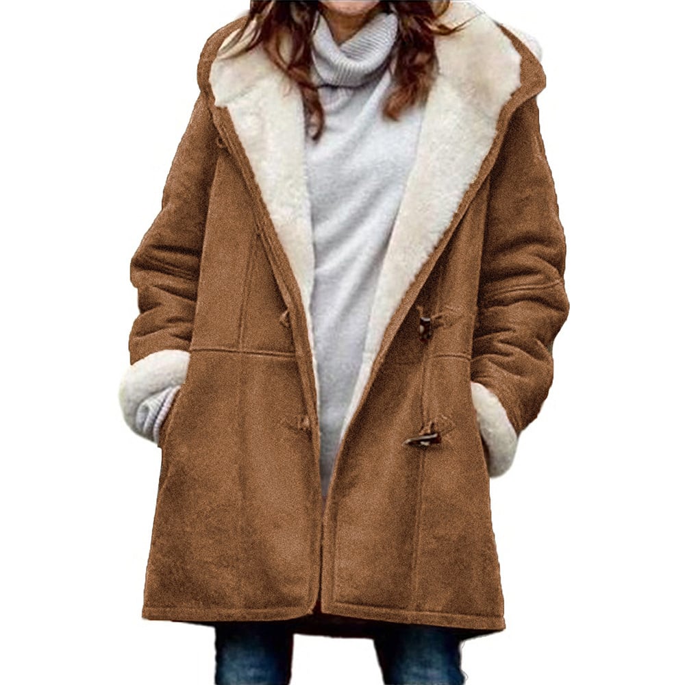Melanie - warme & knusse fleece damesjas met capuchon