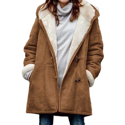 Melanie - warme & knusse fleece damesjas met capuchon