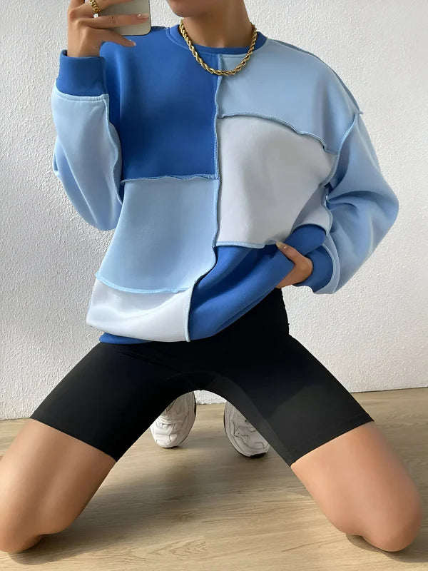 Mila - seatshirt met kleurblokken