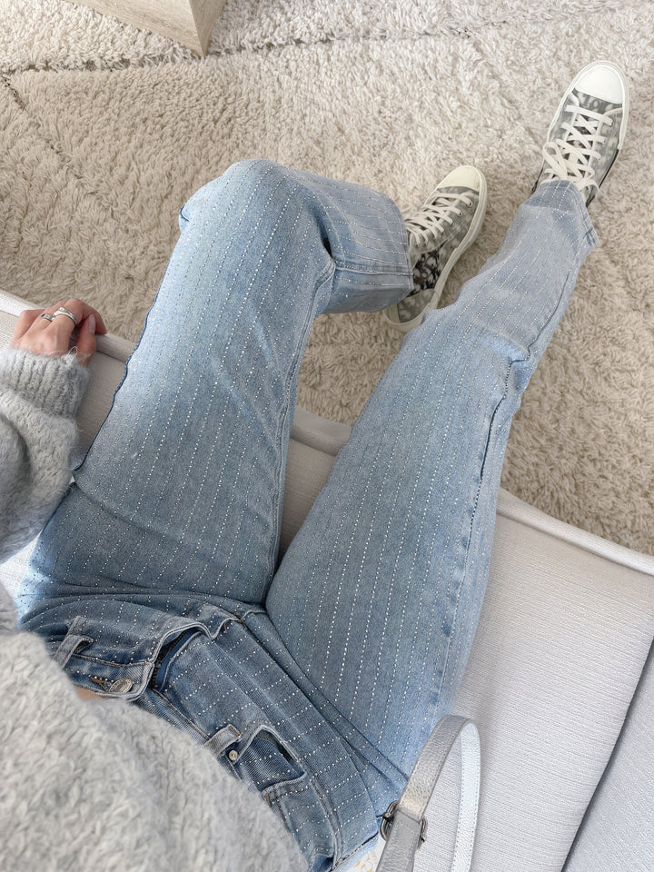 Twyla - glitterjeans met hoge taille