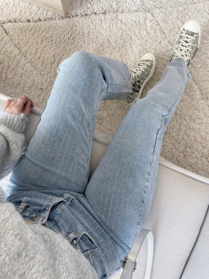 Twyla - glitterjeans met hoge taille