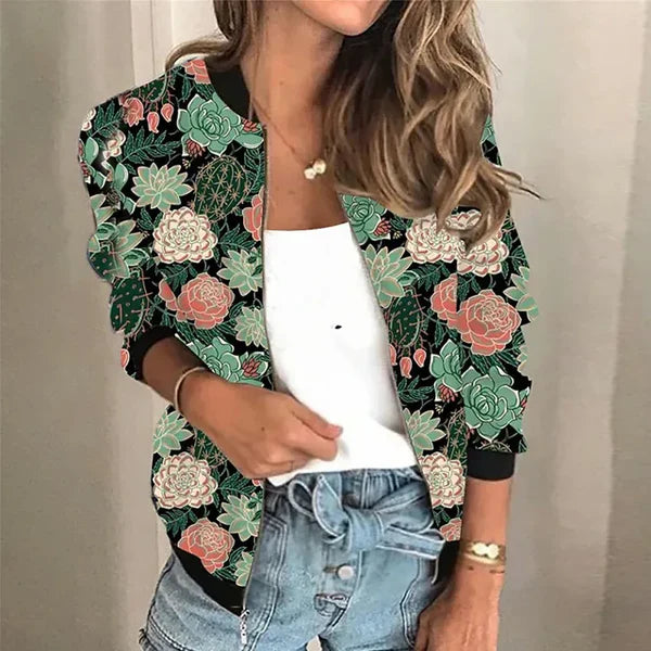 Aimee - jack met ritssluiting en print