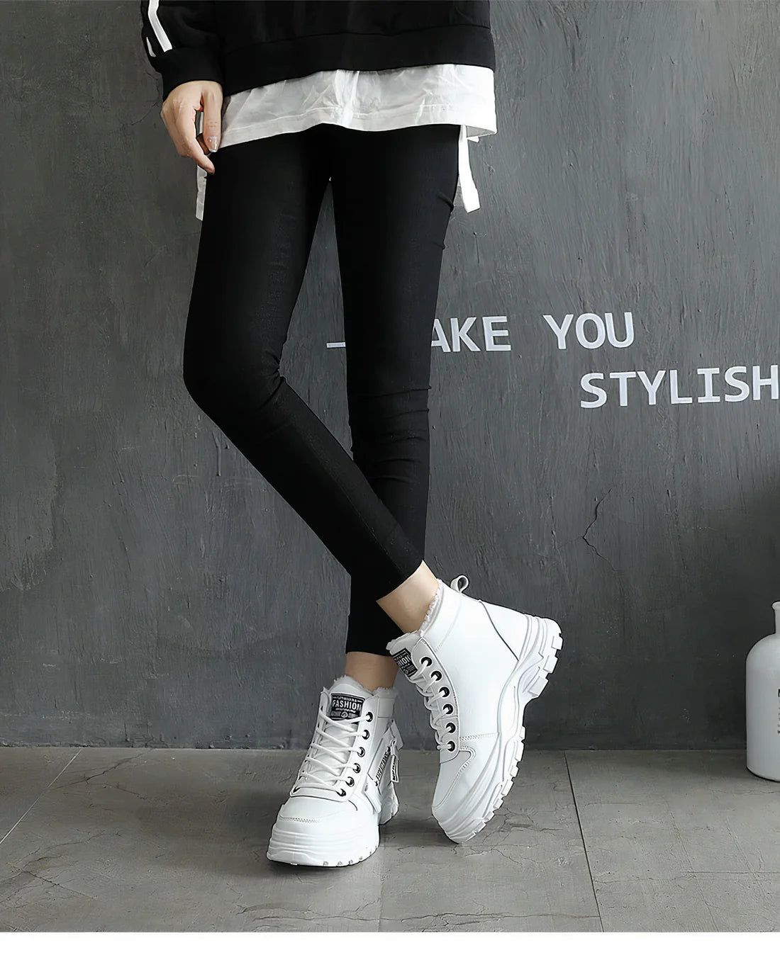 Winterlaarzen pluizig en met veters voor dames