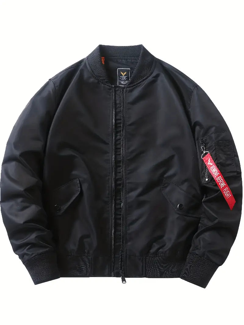 Bomberjacke | Reißverschlüsse | Taschen | Pilot Jacke | Herrenbekleidung-Leyna Moda