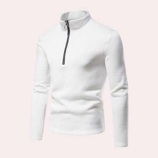 Casual herentrui met kraag met ritssluiting