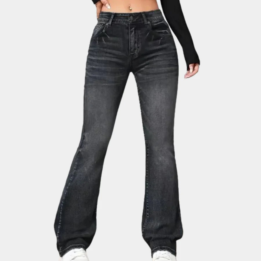 Lia - flare broek voor dames met een hoge taille