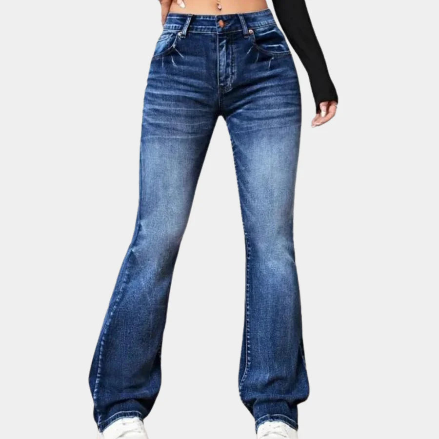 Lia - flare broek voor dames met een hoge taille